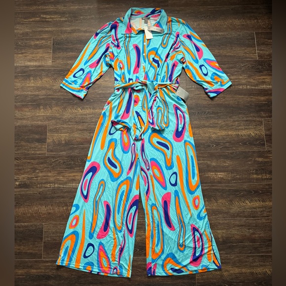 Love By Design Pants - NWT Love X Design Pants Suit Romper 2X Dopamine 70s Kidcore Colorful